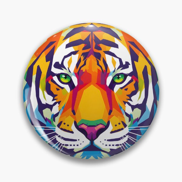 Item preview, COLORFUL GEOMETRIC TIGER FACE designed and sold by infinitearte.