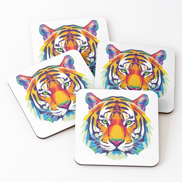 Item preview, COLORFUL GEOMETRIC TIGER FACE designed and sold by infinitearte.