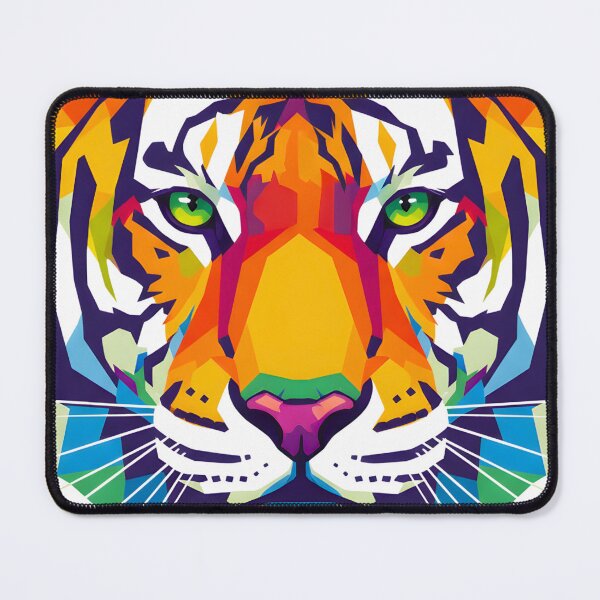 Item preview, COLORFUL GEOMETRIC TIGER FACE designed and sold by infinitearte.
