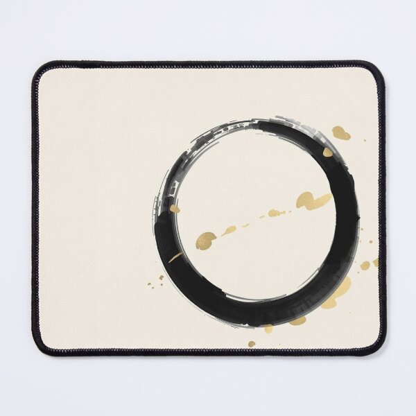 Item preview, Zen Enso Circle Art | Minimal Japanese Wabi Sabi Ink Painting with Gold Accents designed and sold by AM-little-shop.