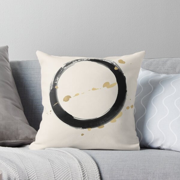 Item preview, Zen Enso Circle Art | Minimal Japanese Wabi Sabi Ink Painting with Gold Accents designed and sold by AM-little-shop.