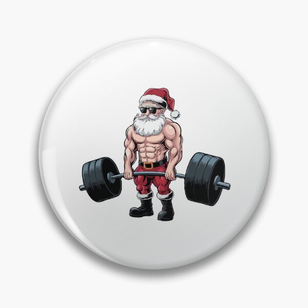 Item preview, Jacked Santa Claus Lifting Weights – Funny Christmas Gym Fitness Bodybuilder Santa Design designed and sold by BrainBubbleArt.
