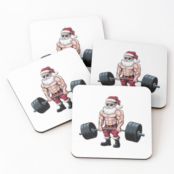 Item preview, Jacked Santa Claus Lifting Weights – Funny Christmas Gym Fitness Bodybuilder Santa Design designed and sold by BrainBubbleArt.
