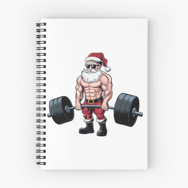 Item preview, Jacked Santa Claus Lifting Weights – Funny Christmas Gym Fitness Bodybuilder Santa Design designed and sold by BrainBubbleArt.