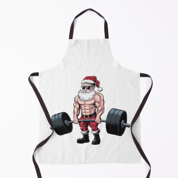 Item preview, Jacked Santa Claus Lifting Weights – Funny Christmas Gym Fitness Bodybuilder Santa Design designed and sold by BrainBubbleArt.