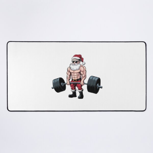 Item preview, Jacked Santa Claus Lifting Weights – Funny Christmas Gym Fitness Bodybuilder Santa Design designed and sold by BrainBubbleArt.