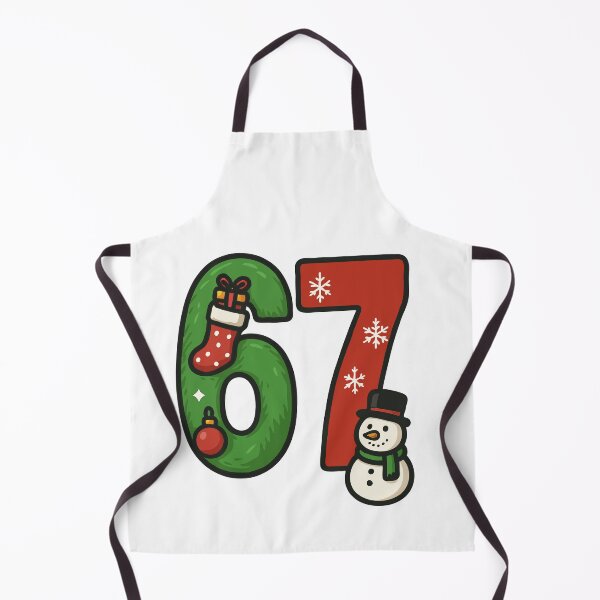 Item preview, 67 Xmas Edition - Six-Seven Holiday Number Design - Festive Snowman, Stocking & Ornament Graphic designed and sold by BrainBubbleArt.