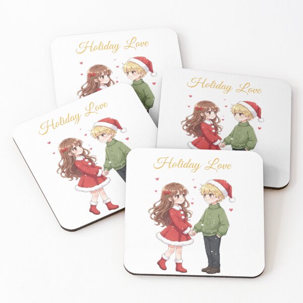 Item preview, Holiday Love – Cute Christmas Couple Anime Art Romantic Winter Design designed and sold by ZYNORAworld.