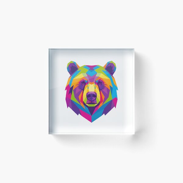 Item preview, COLORFUL GEOMETRIC BEAR FACE designed and sold by infinitearte.