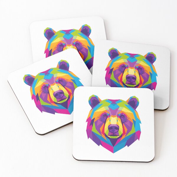 Item preview, COLORFUL GEOMETRIC BEAR FACE designed and sold by infinitearte.