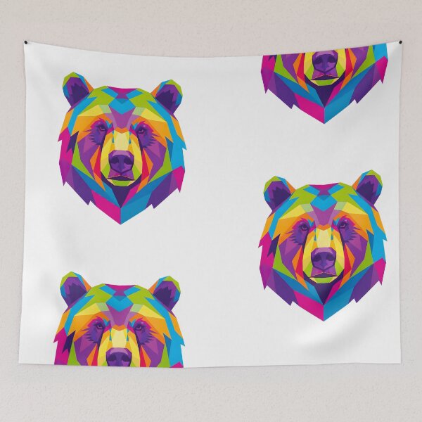 Item preview, COLORFUL GEOMETRIC BEAR FACE designed and sold by infinitearte.