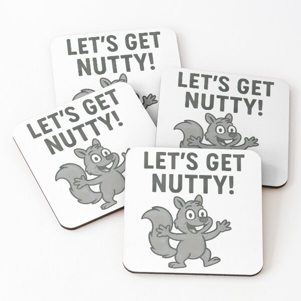 Item preview, Funny Cartoon Squirrel Let's Get Nutty Grey Character Design. designed and sold by The-T-In-Retro.