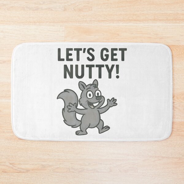 Item preview, Funny Cartoon Squirrel Let's Get Nutty Grey Character Design. designed and sold by The-T-In-Retro.