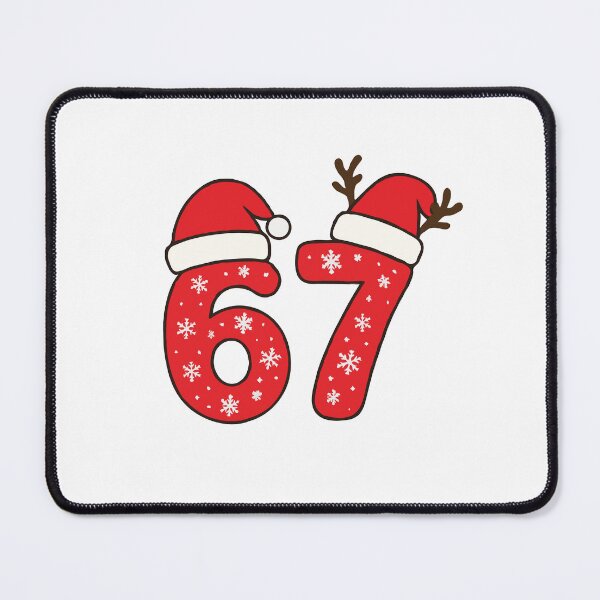 Item preview, 67 Meme Christmas Design – Funny Viral Six Seven Trend with Santa Hat & Reindeer Antlers | Internet Meme Aesthetic Holiday Gift designed and sold by BrainBubbleArt.