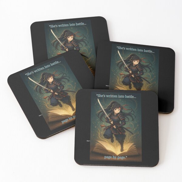 Item preview, 1.	“She’s written into battle...page by page.” designed and sold by Brickroad Dsigns.