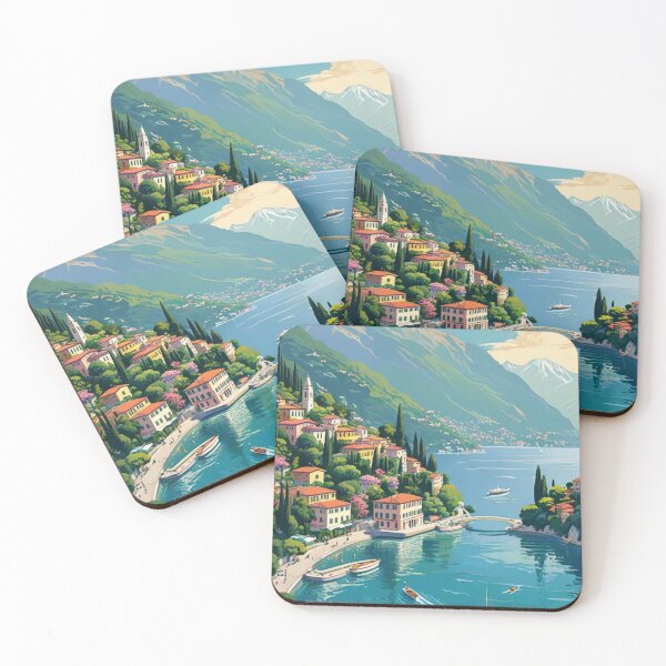 Item preview, 1950s Italian Travel Print | Lake Como Speedboat Poster designed and sold by Esterlane.