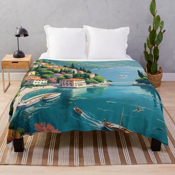 Item preview, 1950s Italian Travel Print | Lake Como Speedboat Poster designed and sold by Esterlane.