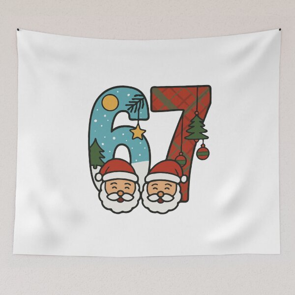 Item preview, Festive “67 Holiday Cheer” – Santa & Viral 6-7 Meme Christmas Graphic Tee, Hoodie & Sticker designed and sold by BrainBubbleArt.