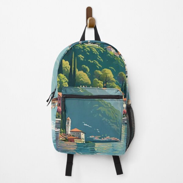 Item preview, Retro Lake Como Wall Art | Vintage Italy Mountains & Boats designed and sold by Esterlane.