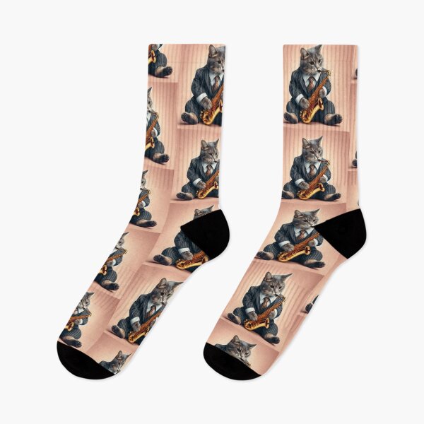 Item preview, Cute cat playing saxophone designed and sold by Dogandesighn.
