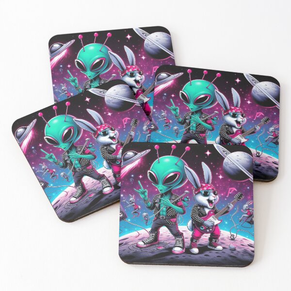 Item preview, Cute rabbit and alien punk lovers designed and sold by Dogandesighn.