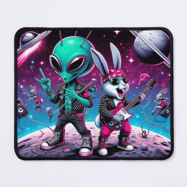 Item preview, Cute rabbit and alien punk lovers designed and sold by Dogandesighn.
