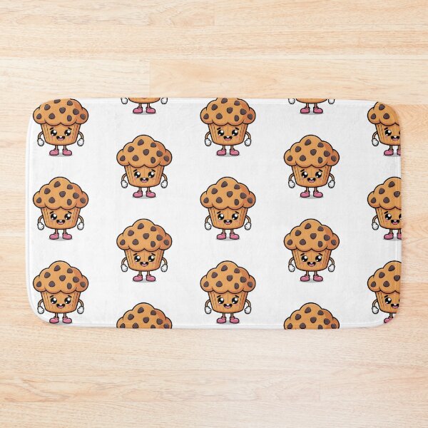Item preview, Happy Kawaii Muffin – Cute drawing of a chocolate chip cupcake designed and sold by drchzak.