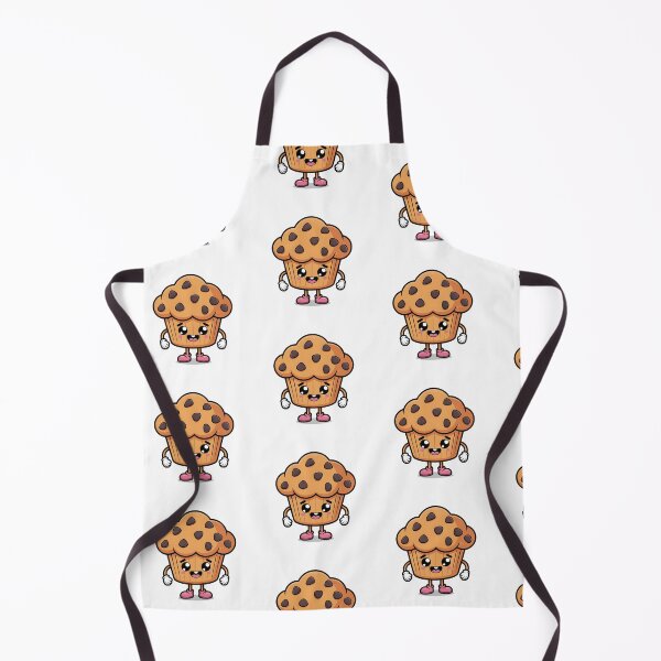 Item preview, Happy Kawaii Muffin – Cute drawing of a chocolate chip cupcake designed and sold by drchzak.