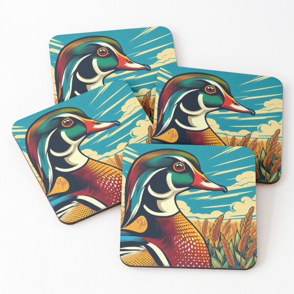 Item preview, Colorful wild duck in pop art style designed and sold by Dogandesighn.