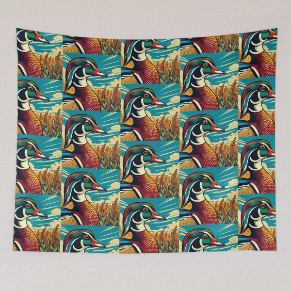 Item preview, Colorful wild duck in pop art style designed and sold by Dogandesighn.