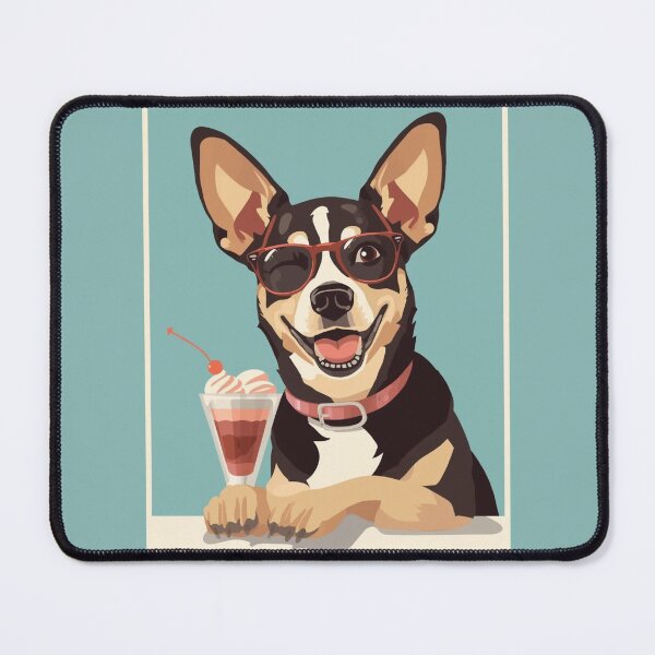 Item preview, Cool Retro Dog with Sundae | Vintage 50s Style Poster Art designed and sold by AM-little-shop.