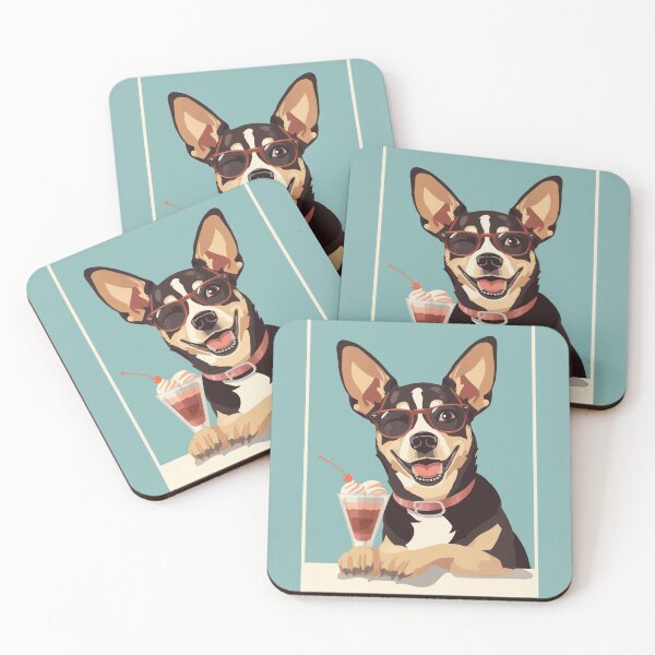 Item preview, Cool Retro Dog with Sundae | Vintage 50s Style Poster Art designed and sold by AM-little-shop.
