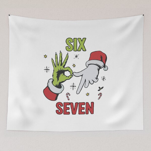 Item preview, Six Seven Meme Funny Christmas Design | Grinch Hand & Santa Hand Holiday Humor | Viral 67 Meme Gift Idea designed and sold by BrainBubbleArt.