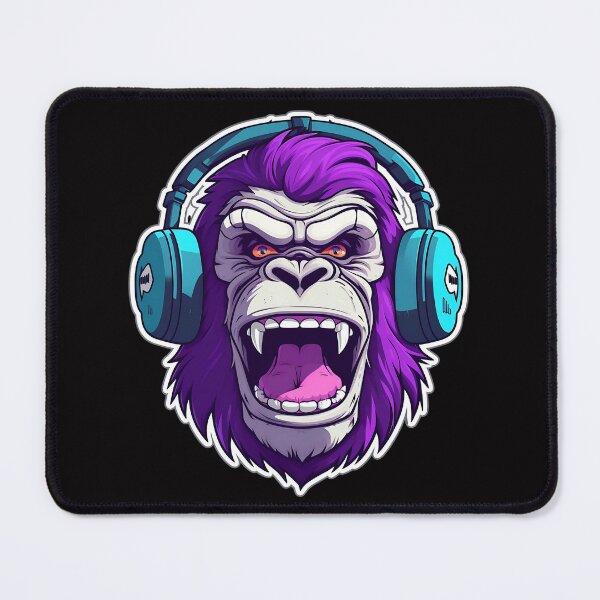 Item preview, FACE OF A MONKEY LISTENING TO HEADPHONES designed and sold by infinitearte.