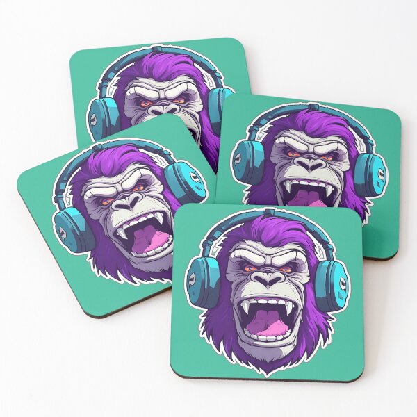 Item preview, FACE OF A MONKEY LISTENING TO HEADPHONES designed and sold by infinitearte.