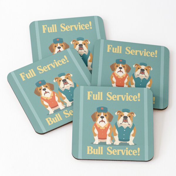 Item preview, Full Service Bulldog Poster | Retro Gas Station Vintage Dog Art designed and sold by AM-little-shop.