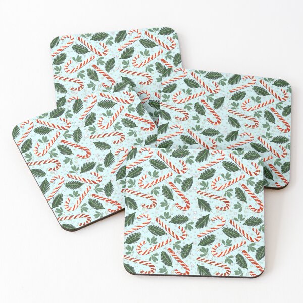Item preview, Candy Canes and Mistletoe cool blue designed and sold by studioaudrea.