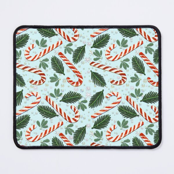 Item preview, Candy Canes and Mistletoe cool blue designed and sold by studioaudrea.
