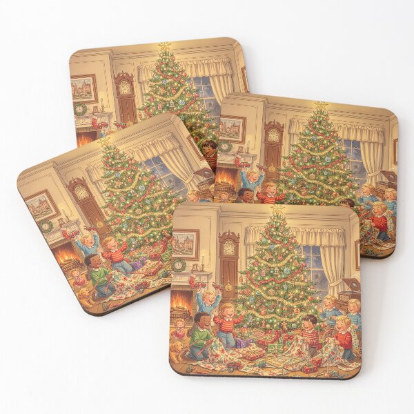 Item preview, Vintage Christmas Morning Excited Children and Twinkling Tree designed and sold by acceleratorhams.