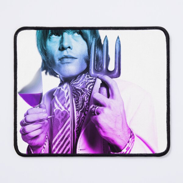 Item preview, Brian Jones Psychedelic Purple–Blue Portrait designed and sold by NoraDRoss.