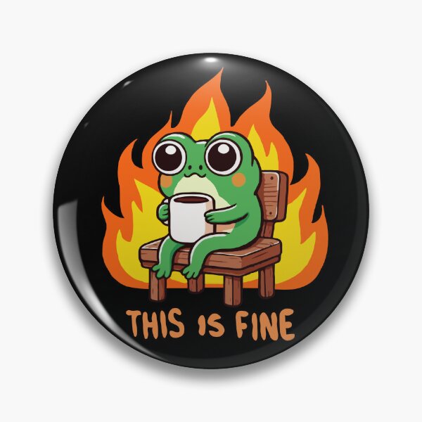 Item preview, Frog, This Is Fine designed and sold by Gkinoki.