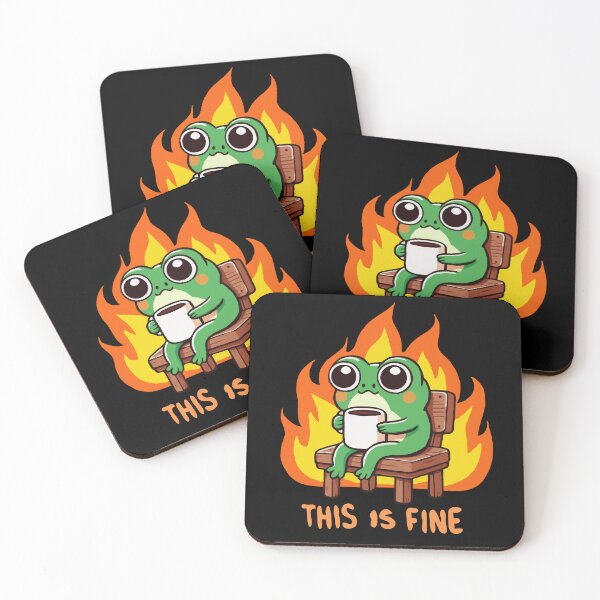 Item preview, Frog, This Is Fine designed and sold by Gkinoki.