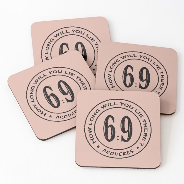 Item preview, Proverbs 6 9 Laziness verse in circle stamp| How long will you lie there? | Christian Bible Verse Typographic Sports number 69 | Black designed and sold by ZechJohnRB.
