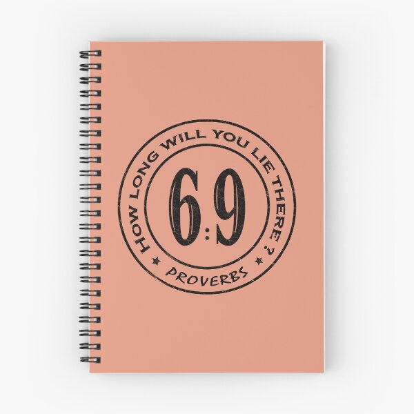 Item preview, Proverbs 6 9 Laziness verse in circle stamp| How long will you lie there? | Christian Bible Verse Typographic Sports number 69 | Black designed and sold by ZechJohnRB.