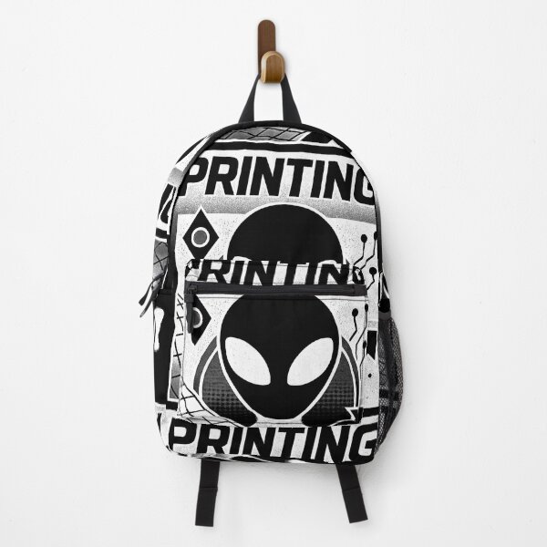 Item preview, "Printing" black and white retro alien (negative ver) designed and sold by Moonshroomarts.