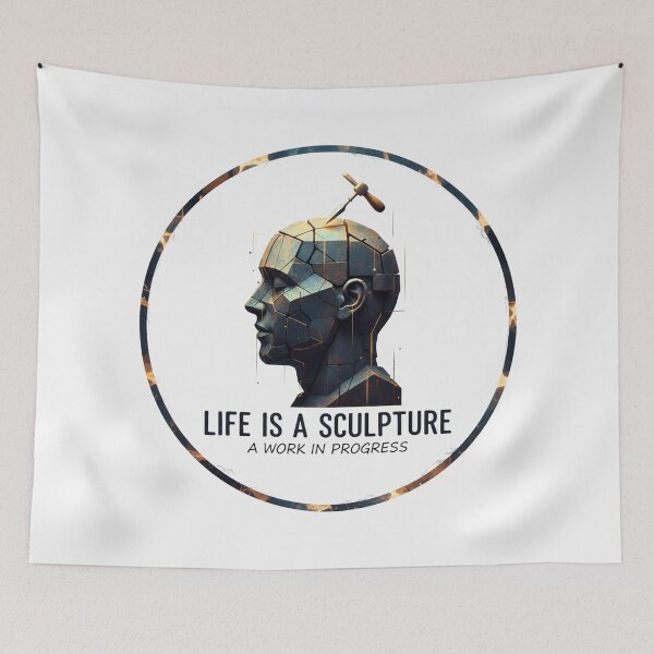 Item preview, Life is a Sculpture Work in Progress - Growth Mindset Inspiration Art designed and sold by FitEnvy.