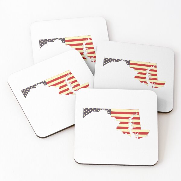 Item preview, Maryland USA Flag Silhouette – Stars and Stripes State Outline designed and sold by Paper Drip.