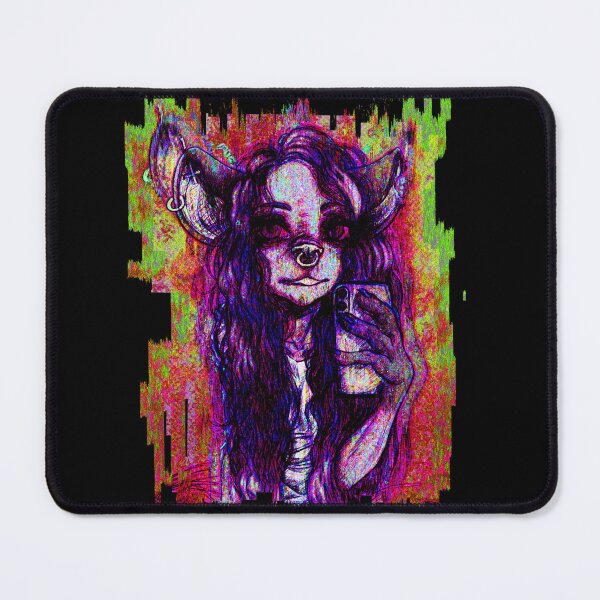 Item preview, Eyestrain Glitch Goth Furry Mouse Girl Selfie designed and sold by GrotsqMachine.