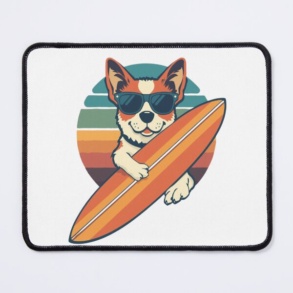 Item preview, Retro Surfing Dog | Cool Vintage Beach Pup Illustration designed and sold by AM-little-shop.