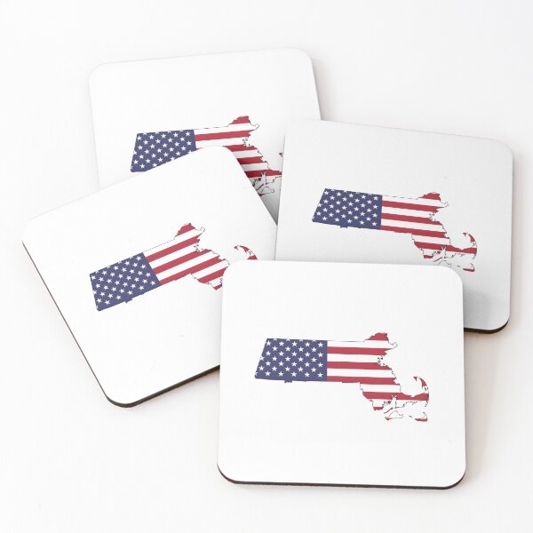 Item preview, Massachusetts USA Flag Silhouette – Stars and Stripes State Outline designed and sold by Paper Drip.